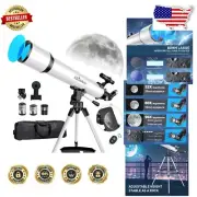 80mm Aperture Telescope with Wireless Control & Adjustable Tripod for Stargazing