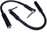CESS-090 Low-Noise Right Angle 1/4 TS Male to Female Guitar Extension Cable, 2 Pack