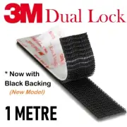 3M DUAL LOCK Tape Black (25mm) Self Adhesive Hook Loop - 1m (5 x 20cm) SJ3550