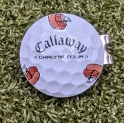 Callaway Chrome Tour Hot Dog Golf Ball Marker With Magnetic Hat Clip Soft Truvis
