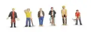 Construction workers (x6) - Bachmann 36-042 - OO painted figures