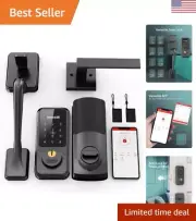 Keyless Entry Door Lock with Handle, Smart Front Door Lock Set, Electronic Ke...