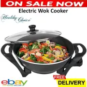 Large Electric Wok Skillet 4.5L Portable Saucepan Cooker Meal Maker Non-Stick