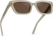 [WearMe Pro] Women's Polarized Rectangular Sunglasses, Narrow Acetate Frame, Durable 5-Barrel Hinges, Hand-Polished Finish