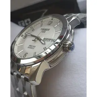 TISSOT PRC200 Automatic 白色面錶盤 銀色不鏽鋼錶帶 男士 自動機械錶 T014430110370