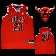 CHICAGO BULLS NBA RED AND BLACK CLASSIC MICHAEL JORDAN 23 JERSEY SIZE LARGE