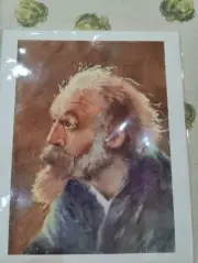 Jeremiah - Beautiful Impressionism Portrait Watercolor Painting - Framed