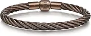 CHOW SANG SANG Bold Twisted Stainless Steel Chestnut Brown Bracelet for Women & Men 19cm