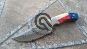 Custom Handmade Damascus Steel Skinner Knife 8" With Leather Sheath Buffalo Hand