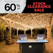Special Stock Clearance SALE! Patio Dining Table w/ Gas Fire Place Pit Alfresco