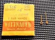 WITTNAUER 9E Watch Hands Gilt Baton 15mm watch part #2816
