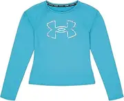 [Under Armour] Girls' Core Rashguard, Long Sleeve Top, Logo Design, UPF 50