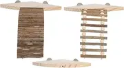 PartyKindom 1 Set Hamster Wooden Playground: Pet Climbing Platform Ladder for Cage - Wood Structure Platform for Small Animals Like Gerbils Hamsters