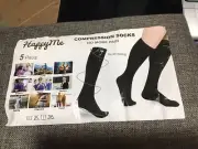 Happy Me Compression Sock. 5 Pr. XL-XXL Black Item 1285, 1286 15-20 Mmhg