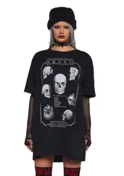 [The Grave Girls] Skull Knowledge Oversized Tee