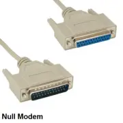 [10X] 6' Null Modem DB25 Male to Female Cable 28AWG RS-232 DTE Data Crossover