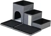 Dog Stairs With Storage, Foldable Trunk Organizer Cat Stairs Storage Box Dog Stairs, Strong Load Bearing Storage Organizer Soft Stable Dog Stairs for High Beds Couch Sofa
