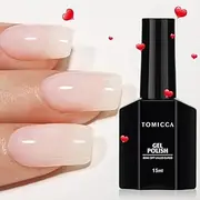 TOMICCA Gel-Nail-Polish Milky White,15ml Soak Off UV LED Clear Gel-Polish for Manicure Nail DIY Salon