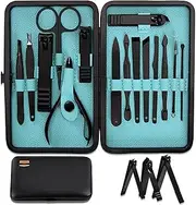 15-Piece Manicure Set for Women Men Nail Clippers Stainless Steel Manicure Kit - Portable Travel Grooming Kit - Facial, Cuticle and Nail Care - by Utopia Care
