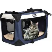 X-Large Cat Carrier Collapsible Dog Travel Crate Portable Soft-Sided Pet Carrier