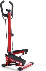 Stepper - Red Stepper for Fitness Stepper Mini Stepper Fitness Cardio Trainer for Exercise, Height Adjustable Stepper with Twist Action