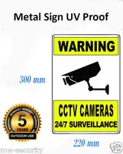 2x Metal Reflective Warning CCTV Security Surveillance Camera Alloy SIGNS 22x30