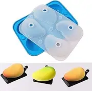 ZQWE 3D Silicone Baking Molds for Cakes, Mango Silicone Mold for Baking Mousse Cake, French Dessert Mold for Pastry Chocolate Ice Cream, Full Shape Mango Shape (4-Cavity)