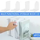6Pcs Book Ends Rugged Desktop Bookends Half Round Square Acrylic Bookends paywp