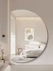 Left Cut Decorative Moon Wall Accent Mirror 91x130cm 5mm Aluminium Frameless