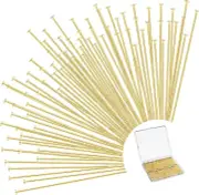 500 Pieces Flat Head Pins for Jewelry Making 2 Inch Straight Metal End Headpins