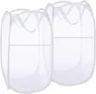 Pack of 2 Pop up Laundry Hampers, Collapsible Mesh Laundry Baskets, Foldable Clo