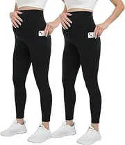 [GILLYA] Maternity Leggings Over The Belly for Women Pregnancy Active Wear Workout Yoga Gym Compression Comfy Tights Pants
