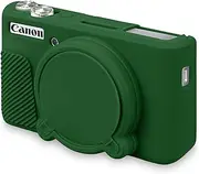 [BOVKE] Silicone Camera Case for Canon PowerShot SX740/ SX730 Digital Camera, SX740 Camera Soft Case Cover Rubber Camera Sleeve with Removable Lens Cover, Green