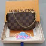 LV 路易威登 POCHETTE 棋盤格 MINI 迷你 麻將包 零錢包 手拿包 N58009 女款