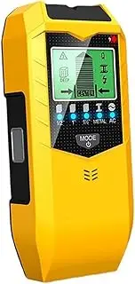 Stud Finder Wall Scanner,5 in 1 Multifunction Stud Detector Electronic Detector with Audio Alarm and LCD Display for The Center and Edge of Wood, AC Wire, Metal and Studs Detection (Yellow)
