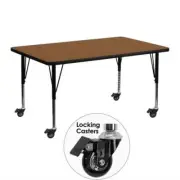 Flash Furniture 26" Rectangular Mobile Activity Table in Oak