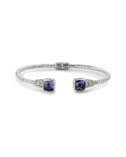 Samuel B. 18K & Silver 4.60 ct. tw. Amethyst Bangle Bracelet