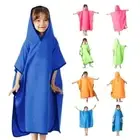 Hooded Beach Poncho Towels Microfiber Surf Poncho Child Swimming Towels Home