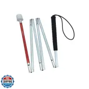 Aluminum Mobility Folding White Cane for Vision Impaired and Blind People (Fo