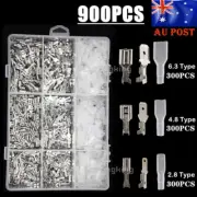 900PCS Assorted Spade Electrical Wire Connectors Kit Crimp Terminals Male Female