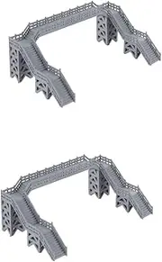 HOODANCOS 2pcs Model Pedestrian Bridge Train Toys Train Decor Footbridge Decor Footbridge Building Model Mini Footbridge Model Fake Footbridge Toy Railway Scenery Ornament N Scale Track Abs