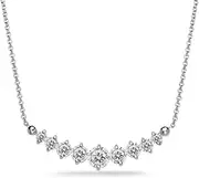 [GemStar USA] Sterling Silver Graduated Journey Necklace Made with Swarovski Zirconia