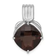 Sterling Silver Rhodium-plated Smoky Quartz Pendant