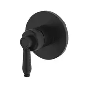Fienza Eleanor Modern Vintage Matt Black Solid Brass Round Wall Mixer