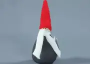 LARSSONS TRANEMO Wool Wood Felt Sweden Santa Gnome Tomte GREY#2 Figurine 5.5”