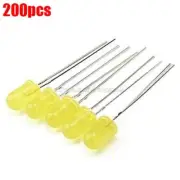 200Pcs F5 5Mm Diffused Yellow Light Yellow Color Bulb Lamp Led Super Bright N gr