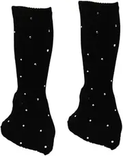 [STARTIST] Skating Leg Warmers Knit Long Leg Warmers Lightweight Decor Figure Skating Socks with Rhinestone for Yoga Workout 11.81inch