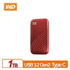 【綠蔭-免運】WD My Passport SSD 1TB(紅) 外接式SSD(2020)