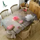 Crystal Lotus 3D Tablecloth Table cover Cloth Rectangle Wedding Party Banquet