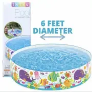 Kiddie Swimming Pool Intex 6 ft x 15 in Snapset Family Kids Summer Sea Creatures